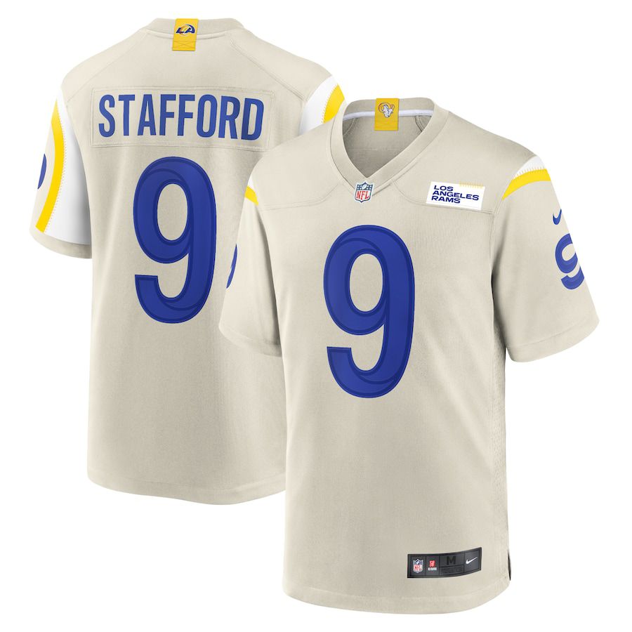 Men Los Angeles Rams 9 Matthew Stafford Nike Cream Player Game NFL Jersey